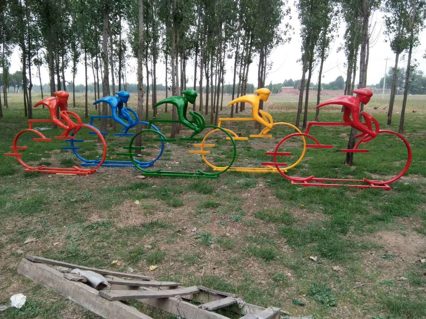 自行车运动会雕塑，奥运雕塑
